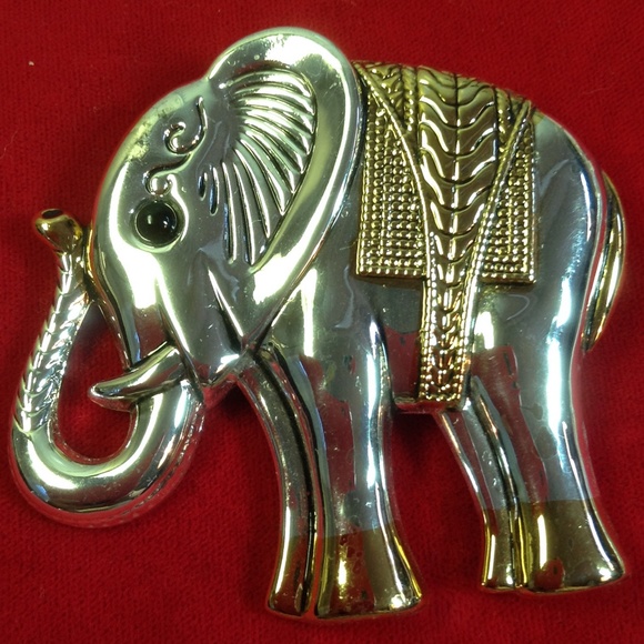 ALABAMA FANS Elephant Pin/Pendant   Silver/Gold tN - Picture 7 of 8